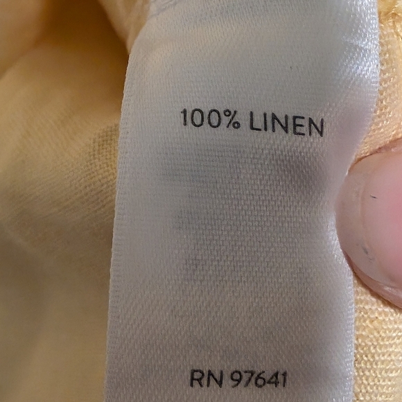 Pure Jill Linen Yellow Bottom Down Dress SP - Picture 7 of 7